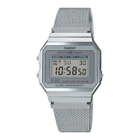 CASIO 復古時尚電子錶 復古電子錶 不鏽鋼米蘭錶帶 星空銀 生活防水 (A700WM-7A)