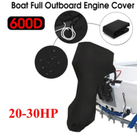 600D Boat Full Motor Cover 20-30 HP Waterproof Outboard Engine Protector For Boat Motors