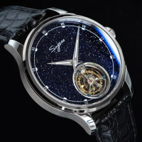 Seagull Movement Blue San Dial Tourbillon Mechanical Watch Men's Watch Luminous Watrproof Watch Fashion Elegant