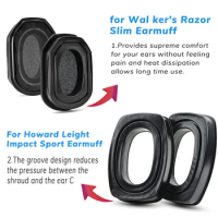 Upgrade Replacement Silicone Gel Ear Pads Cover Compatible with Walkers Razor/Howard Leight Honeywell Impact Earmuffs 1 pair