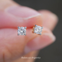 ต่างหูทอง 9K ฝังเพชร Lab Grown Diamond Round (Minimal ) [Pre-order]