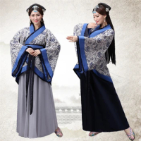 Woman Hanfu Dress Traditional Chinese Style Folk Dance Costume Performance Stage Wear Han Dynasty Print Ancient Retro Cheongsam