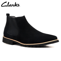 Clarks รองเท้าลำลองผู้ชาย ด้านบนรองเท้าบูทเชลซีชายสแตนฟอร์ด สีดำ