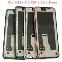 Middle Frame LCD Bezel Plate Panel Chassis Housing For Nokia X10 X20 Phone Metal LCD Frame Repair Parts