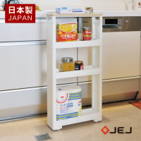 日本JEJ 日本製移動式木質頂板收納隙縫架-12CM寬