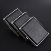 Double-open Leather Cigarette Tobacco Case Box For 20 Cigarette Pocket Cigarette Holder Smoking Accessories Men Gifts
