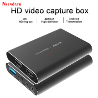 4K USB 3.0 HDMI Video Capture Card 1080P 60fps Record HDMI to USB3.0 Audio Video Capture Live Board Streaming Device Plug Play