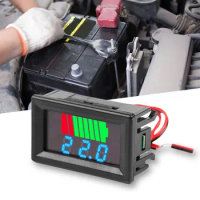 Car Battery Charge Level Indicator Battery Monitor 12V 24V 36V 48V 60V 72V Battery Voltage Meter Capacity Indicator for Most Car