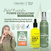 PAKET BERKILAU AHA WHITENING BODY SERUM & INTENSKIN WHITENING PEELING SPRAY 100 ML