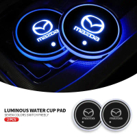 Car Logo Cup Coaster Holder Car Led Atmosphere Light Lamp For Mazda 3 5 323 CX-3 CX-4 CX-5 CX-7 CX-9