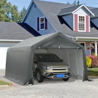 20' x 12' Large Carport Heavy Duty Outdoor Temporary Carport Canopy - Grey