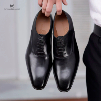Giày Công Sở Oxford Nam Da Bò Ý Đế Da Handmade Antoni Fernando AF60958
