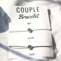 Lovely Hand Project Gelang Couple Simple Tali Persahabatan Etnik Bead Anti Air Warna Silver Bracelet