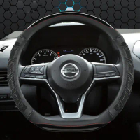 For Nissan X-Trail Qashqai March Serena Micra Kicks Tiida Teana Juke Versa Leaf Note Car Steering Wheel Cover Auto Accessories