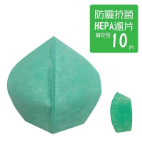 強強滾-台灣原創專利3D可換濾片口罩(抗菌防霾 HEPA等級濾片 補充包10片)