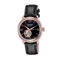 LICORNE 力抗錶 光陰系列半鏤空設計手錶 玫瑰金×黑/42mm