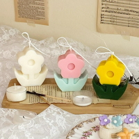 蠟燭 模具 蠟燭模具  花朵 韓式風格 DIY 手工蠟燭模具 立體花朵 香薰蠟燭塑膠亞