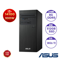 ASUS 華碩 H-S500TER-314100009W 桌上型電腦(i3-14100/8GB/512G SSD/300W/Win11 Home)
