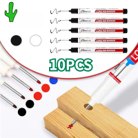 10pcs Kayu Anti Air Long Head Marker/Sepidol Marker Putih/Hitam 20mm Spidol Kepala Panjang Nib Marke