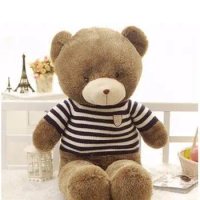 about 60cm teddy bear plush toy blue stripes sweater bear doll gift w4037
