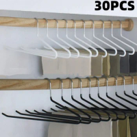 30Pcs Pants Hangers Metal Open-end Non Slip Slacks Trousers Towel Racks Wardrobe Organizers Clothes Storage Cabinet Supplies