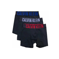 【Calvin Klein 凱文克萊】CK男生貼身長版平口四角內褲 超細纖維柔滑柔軟 Boxer(3件組盒裝 美國進口)