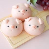 【美姬饅頭】粉紅小豬焦糖牛奶包(一盒6入)
