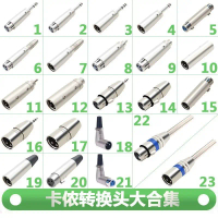 Penyesuai XLR, Teras Tiga, 6.35 hingga XLR Perempuan, RCA Lotus Perempuan ke XLR Lelaki, 3.5mm hingg