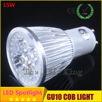 10pcs Super Bright GU 10 Bulbs Light Dimmable Led Warm/White 85-265V 15W GU10 GU5.3 COB LED lamp light mr16 12V led Spotlight