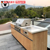 All-aluminum barbecue cabinet 304stainless steel grill courtyard villa garden outdoor kitchen BBQ party barbecue table