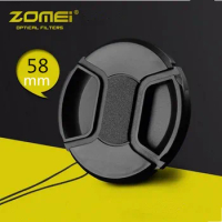 58mm Snap-On Front Lens Cap/Cover for Canon 550D 600D Nikon Tamron Sigma Pentax Olympus Sony Samsung all DSLR Lenses with Rope