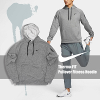 Nike 帽T Pullover Fitness 灰 黑 男款 連帽上衣 保暖 寬鬆 刷毛 小勾 DQ4835-063