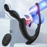 Vibrator Prostate Massager Male Anal Plug Wireless Vibrator Wear Stimulate Massager Delay Ejaculation Penis Ring Sex Toy for Men