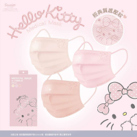 【台歐】Hello Kitty 聯名款平面經典質感壓紋成人醫療口罩-30片/盒*2盒-四款可選-摩達客推薦