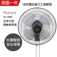 【南亞】台灣製安靜18吋雙拉強力工業壁掛扇 /電風扇EF-1889