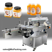 Automatic Round Bottles Tin Can Jars Paper Label Sticking Machinery for Mineral Water Beer Bottle