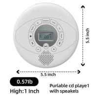 Portable CD Player Bluetooth CD Walkman Built in Speakers Rechargeable CD Player with USB/AUX/Headphone Port