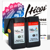 Hicor Remanufactured Ink Cartridge for Canon PG745 CL746 PG-745XL CL-746XL Refillable Inkjet for Pixma iP2870, iP2872, MG2470