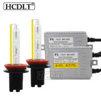 HCDLT 12V 55W 5500K Xenon Headlight Kit H1 H3 H7 H8 H11 D2H HID Conversion Xenon Kit With F5 Fast Start Slim AC 55W Ballast