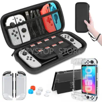 HEYSTOP Case Compatible with Nintendo Switch OLED Model, 9 in 1 Accessories Kit for 2021 Nintendo Switch OLED Model