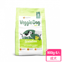 【Green Petfood 德國綠自然】機能素食 馬鈴薯+豌豆 無穀低敏成犬飼料 900g 6包(狗飼料 乾糧 綠色食品)