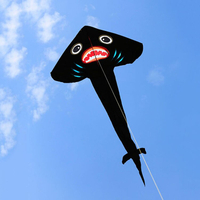 大三角長尾黑鯊魚造型風箏(373*183)(全配/附150米輪盤線)【888便利購】