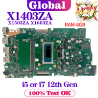 KEFU X1403ZA Mainboard For ASUS X1503ZA X1603ZA X1402ZA X1502ZA X1602ZA X1405ZA X1505ZA X1605ZA Laptop Motherboard i5 i7 12th