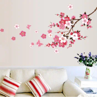 Hotsale Beautiful Sakura Wall Stickers Living Bedroom Decorations 739. Diy Flowers Pvc Home Decals Mural Arts Poster 3.5