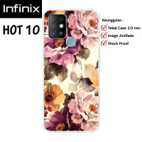 Casing Case Infinix Hot 10 Softcase Clear Case Flower Girl Bunga 37