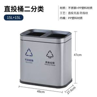 分類垃圾桶不鏽鋼帶蓋室內雙桶二三四分類腳踏環保垃圾箱