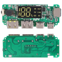 Lithium Battery Charger Board LED Dual USB 5V 2.4A Micro/Type-C USB Mobile Power Bank 18650 Charging Module Circuit Protection