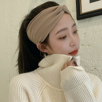 復古針織發帶女日常外戴網紅外出秋冬韓國洗臉綁發頭箍頭飾寬頭巾