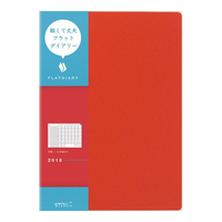 【MIDORI】Flat Diary 2018手帳(A5)-紅