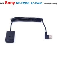 NP-FW50 Fake Battery AC-PW20 DC Coupler 5V USB Spring Cable For Sony ZV-E10 A7000 A6000 A6300 A6500 A7 A77 A7II A7R A7S Camera